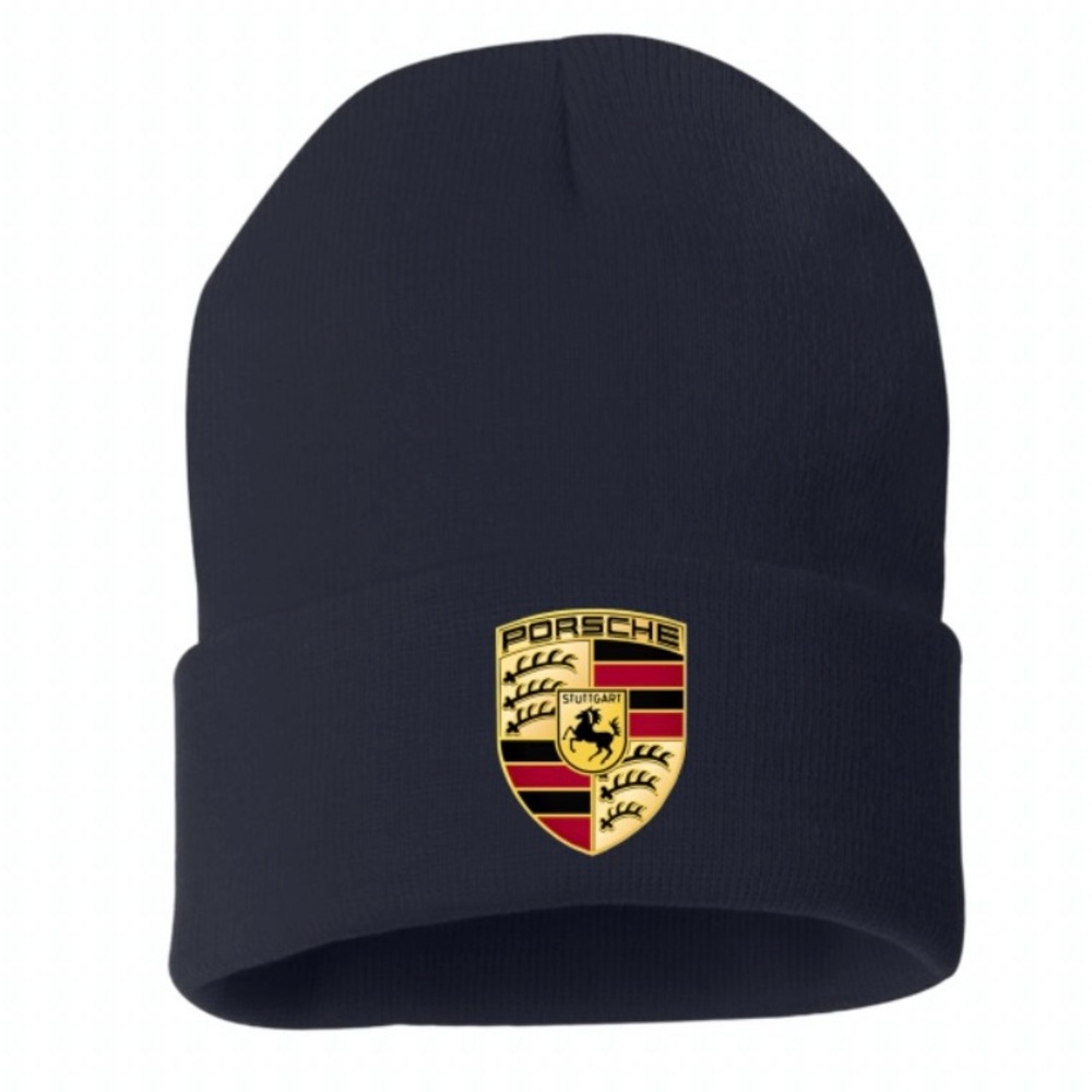 Men’s Porsche Logo Beanie (Navy Blue)